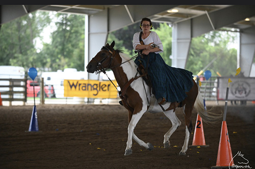 Cowboy mounted shooting demonstration