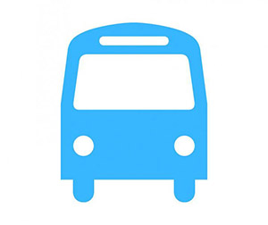 Light blue bus graphic