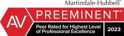 Martindale-Hubbell AV Preeminent Peer Rated for Highest Level of Professional Excellence 2022